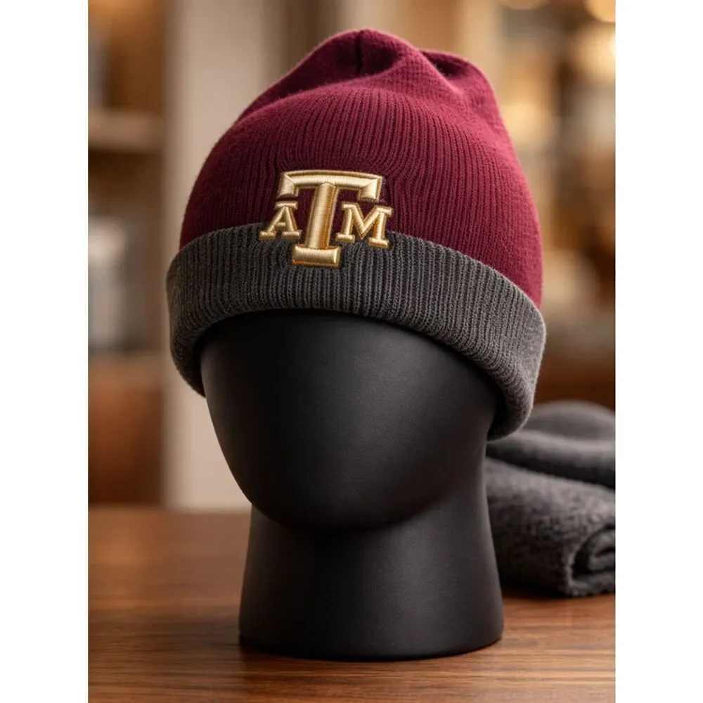 NWOT Top Of The World Unisex Maroon Texas A&M Aggies Beanie Hat